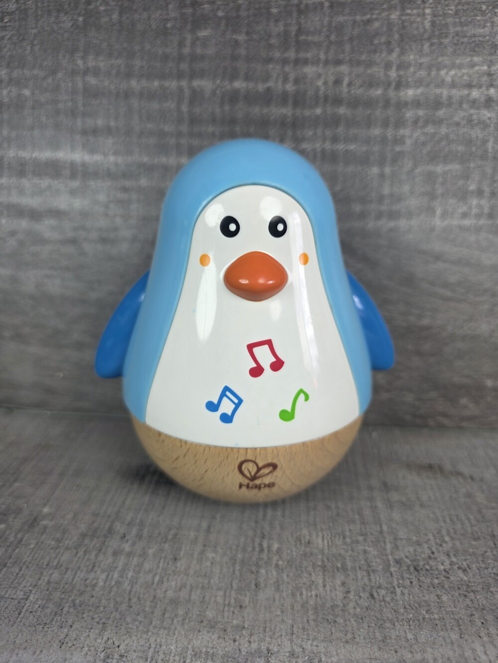 HAPE Penguin Musical Wobbler Roly Poly Toy Baby Infant Development b254